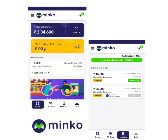 Minko Pay Later App for Kirana Stores
